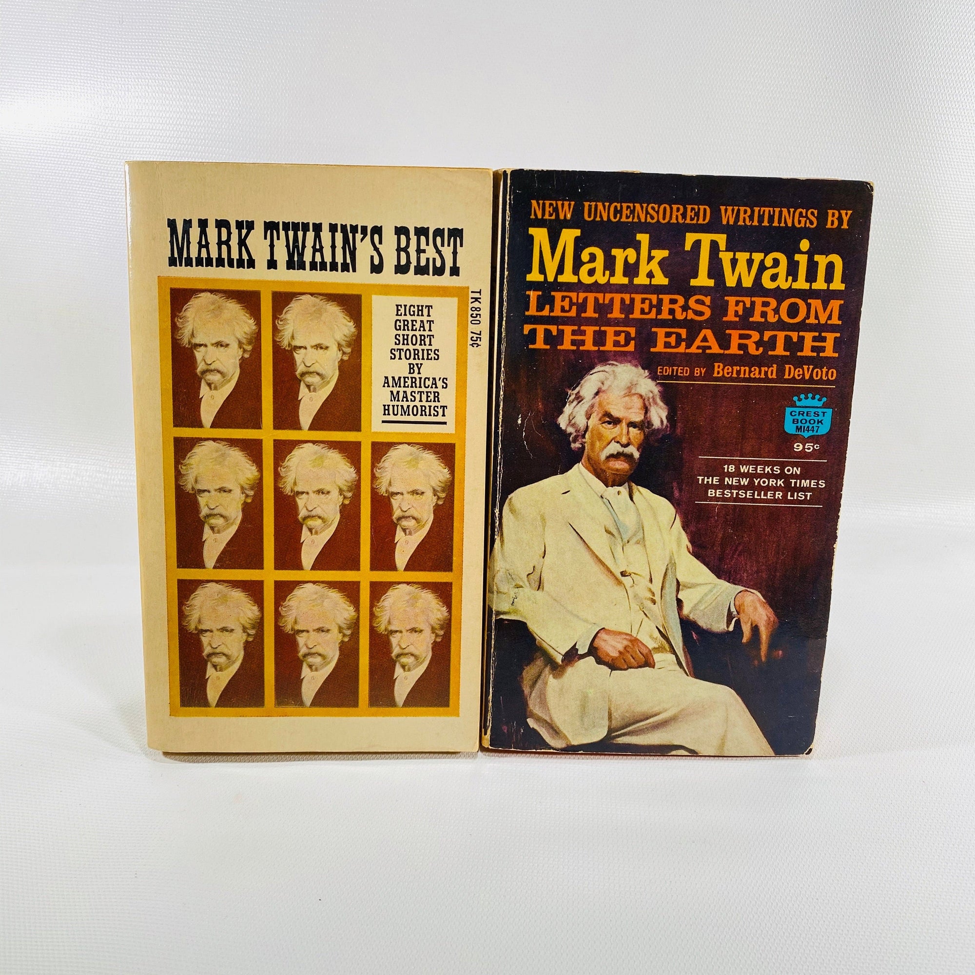 Set of Mark Twain Paperbacks Letters from the Earth and Mark Twain Best  1962