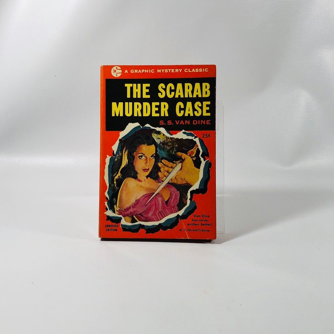 Vintage Paperback Graphic Mystery Classic The Scarab Murder Case by S.S. Van Dine 1954