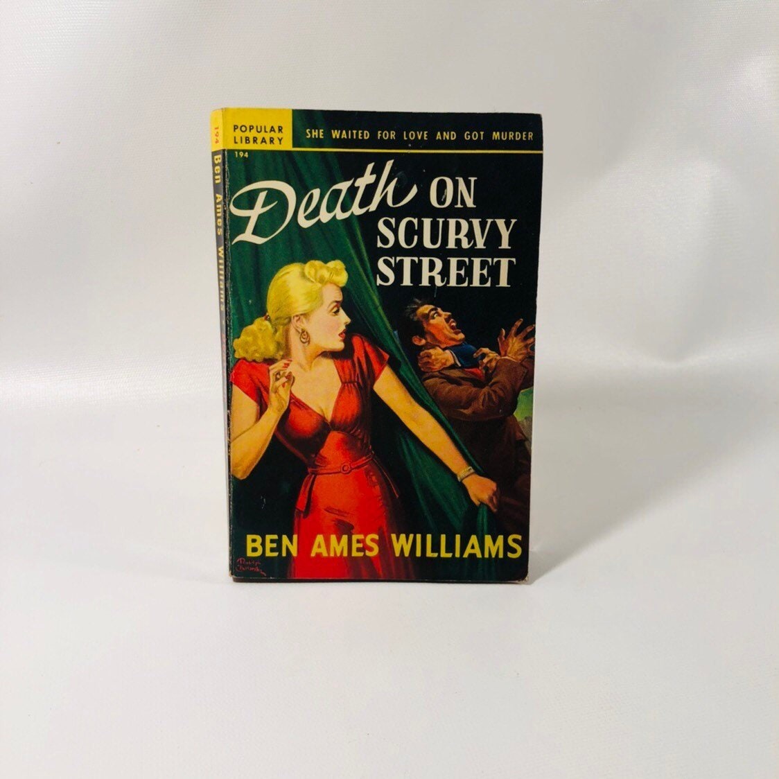 Vintage Paperback Death on Scurvy Street by Ben Ames Williams 1949 Popular Library Number 194