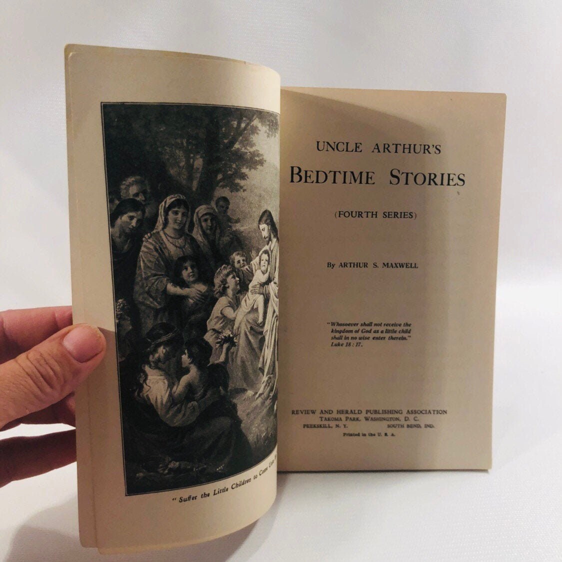 Frontispiece and title page of Uncle Arthur's Bedtime Stories Fourth Series