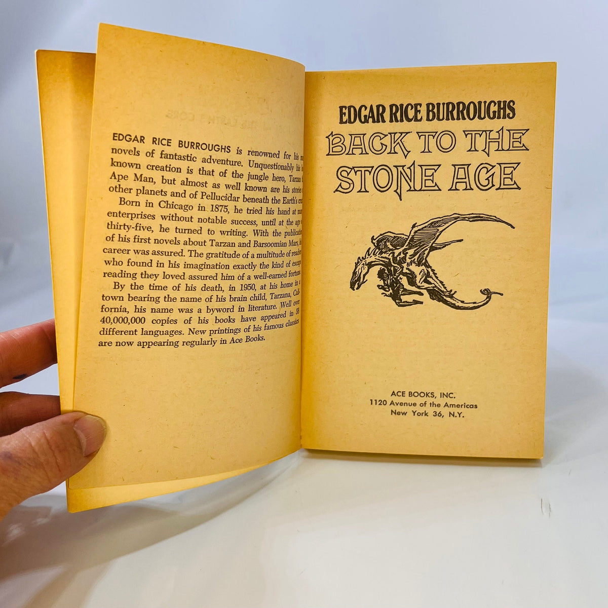 Back to the Stone Age A Castaway in Pellucidar by Edgar Rice Burroughs 1937 Ace Books Inc.
