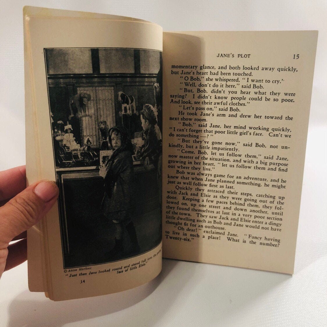 Jane's Plot story page with illustration, Uncle Arthur's Bedtime Stories 1928