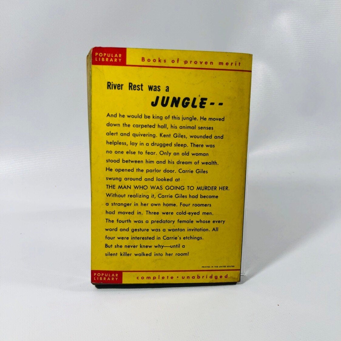 Vintage Paperback Never Walk Alone by Rufus King 1951 Popular Library Book Number 362
