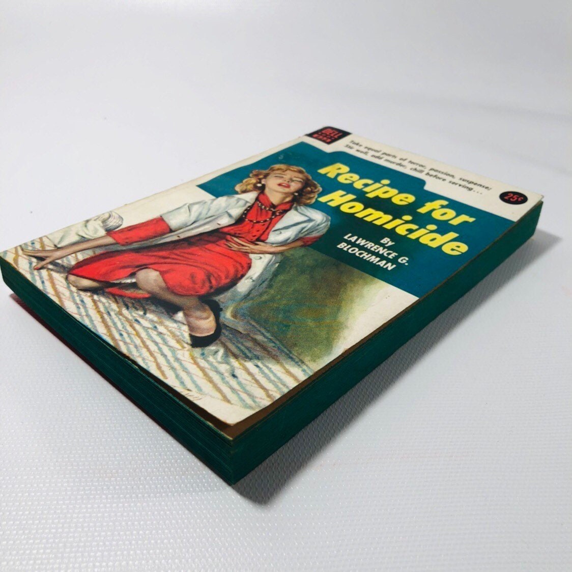 Vintage Paperback Recipe for Homicide by Lawrence G. Blochman 1952 Dell Book 833 Cover Painting by Verne Tossey