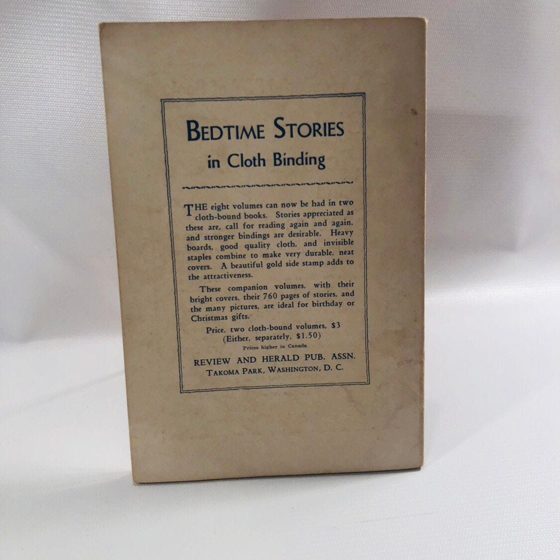 Back cover ad for Bedtime Stories in Cloth Binding, Uncle Arthur Eighth Series 1931