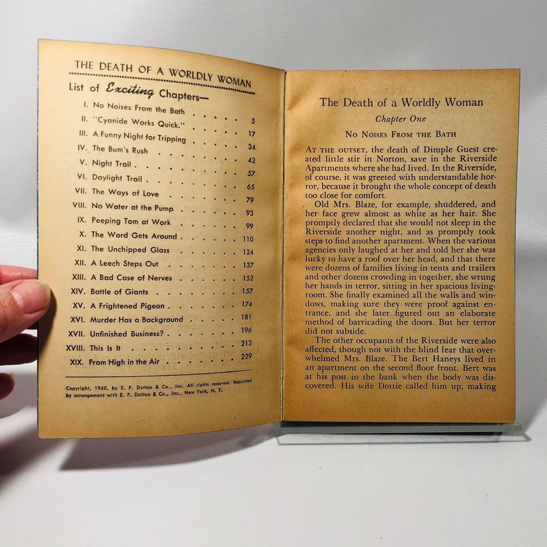 Vintage Paperback The Death of a Worldly Woman by A.B. Cunningham 1948 Dell Book Number 365