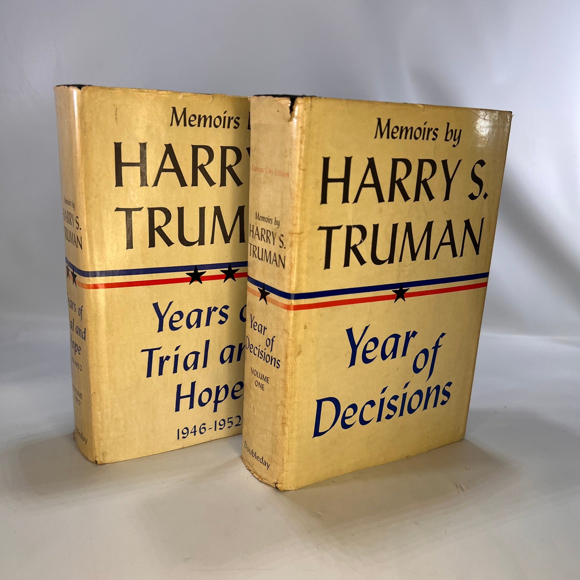 Memoirs of Harry S. Truman Volume One A Year of Decisions 1955 Two Years of Trial and Hope 1956 Double Day & Company Vintage Book