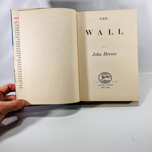 The Wall a Novel by John Hersey 1950 Alfred A. Knopf Vintage Book