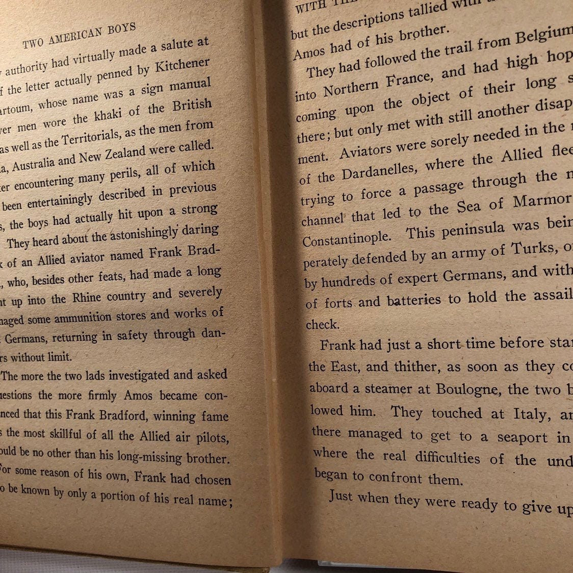 Two American Boys with The Dardenelles Battle Fleet by Major Sherman Crockett 1916 A Antique Adventure Novel Vintage Book