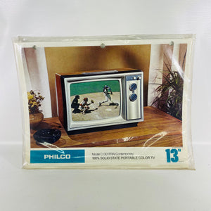 PHILCO Model C1301FRW Solid State 13" Portable Color Tv Factory Brochure 1970s