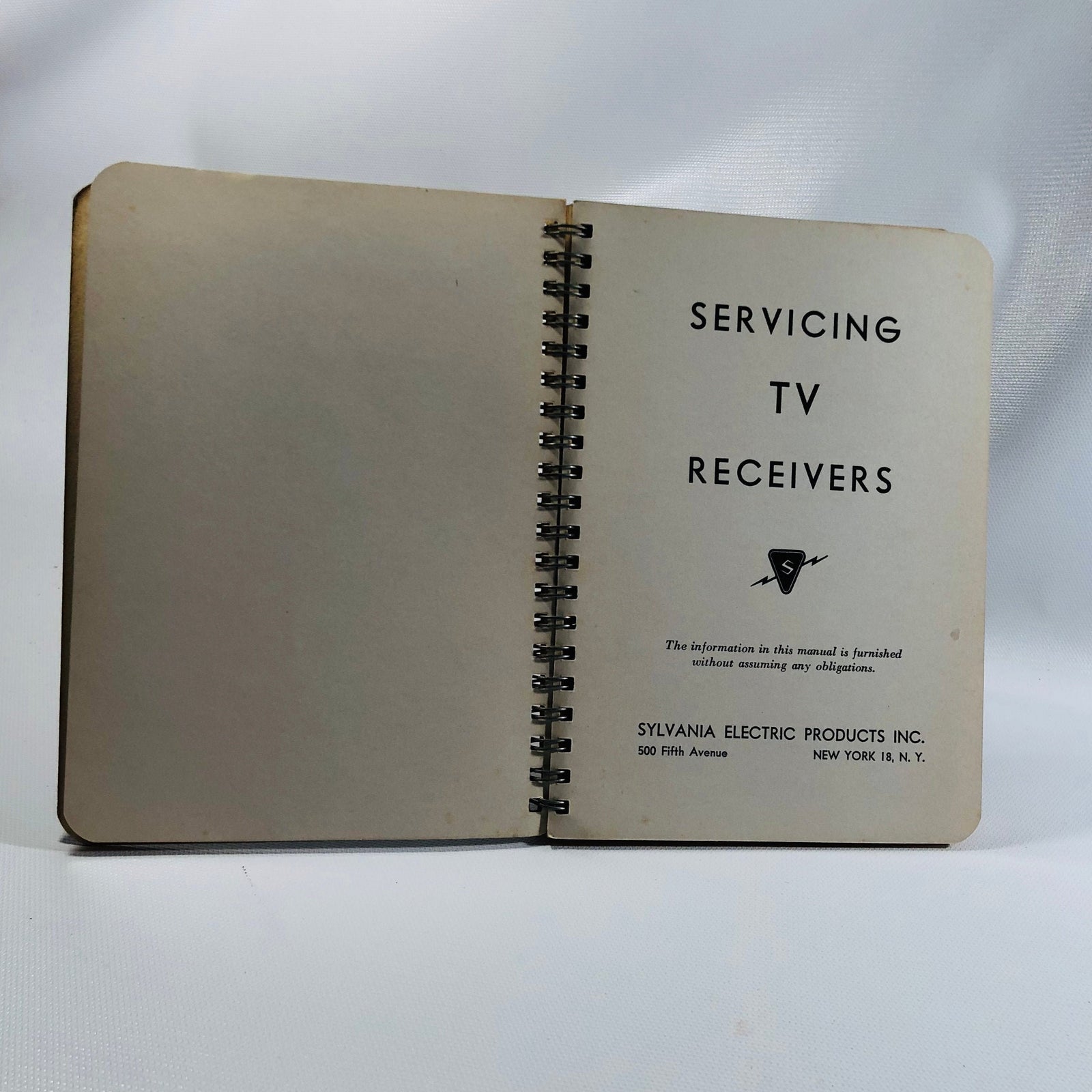 Sylvania Electric Products Servicing TV Receivers Manual 1950 First Edition First Printing