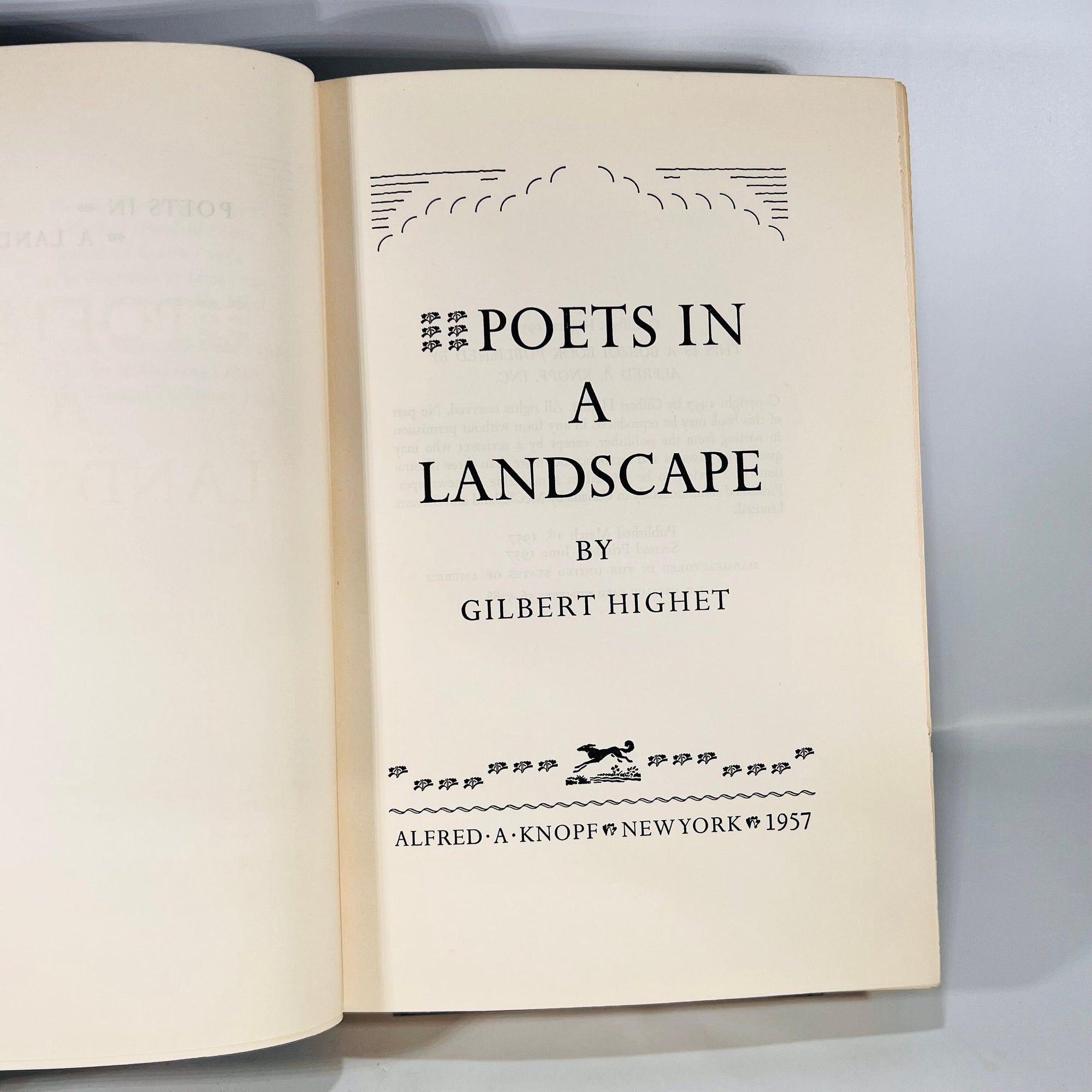 Poets in a Landscape by Gilbert Highet 1957 Alfred A. Knopf