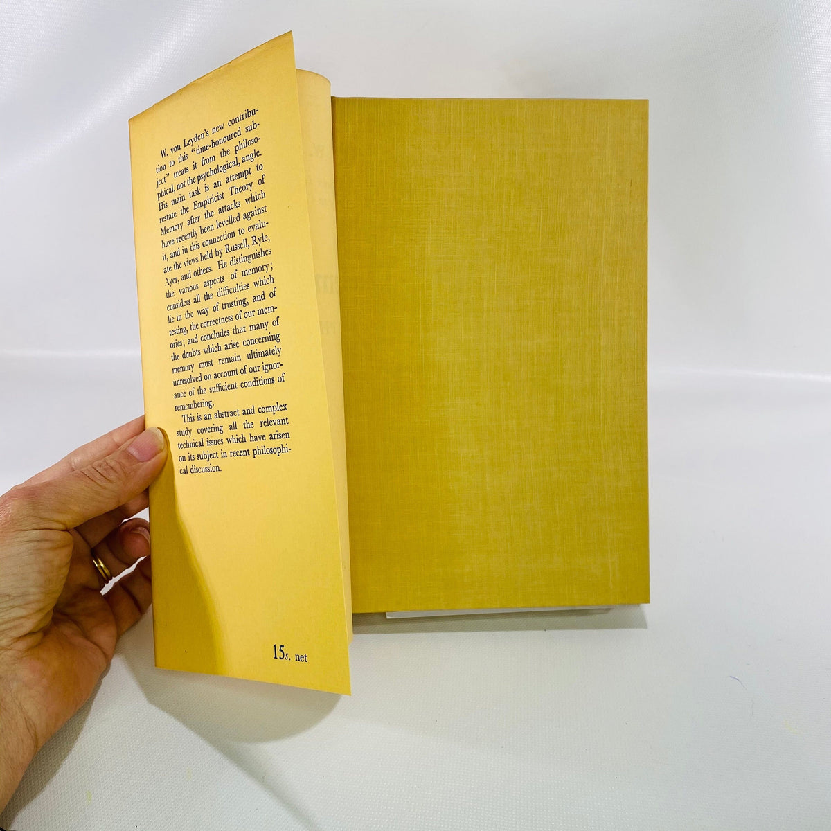 Remembering A Philosophical Problem by W. Von Leyden 1961 Vintage Book