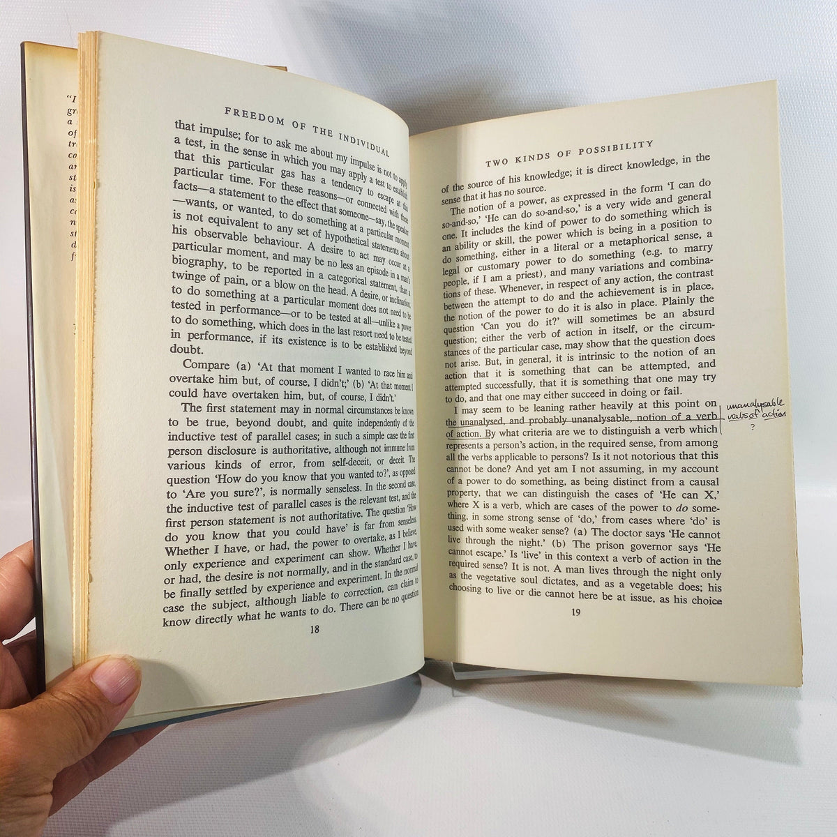 The Freedom of the Individual by Stuart Hampshire 1965 Vintage Book