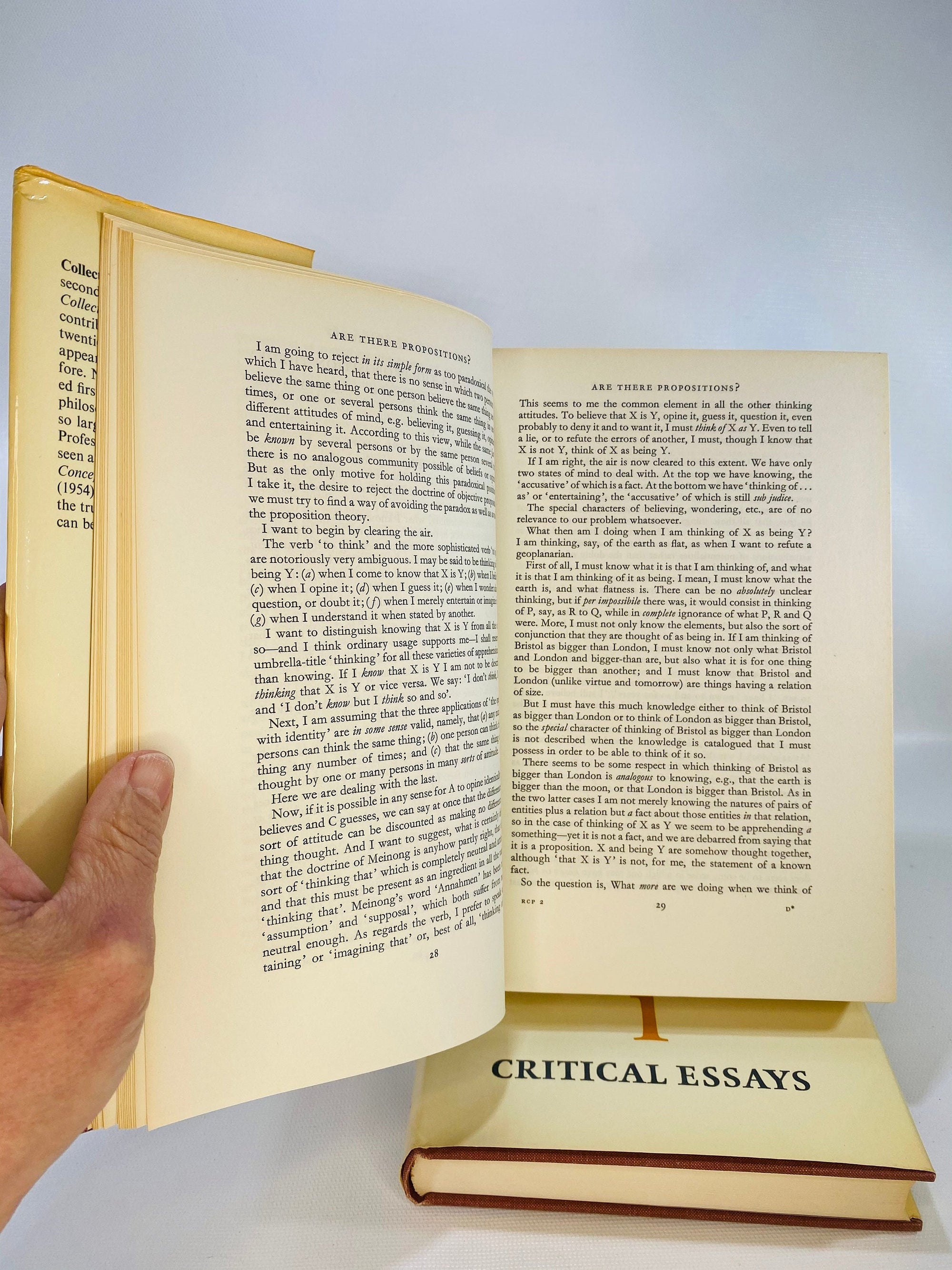 Gilbert Ryle Collected Papers Volume One: Critical essays and Volume Two Collected Essays 1971 Barnes & Noble Vintage Book