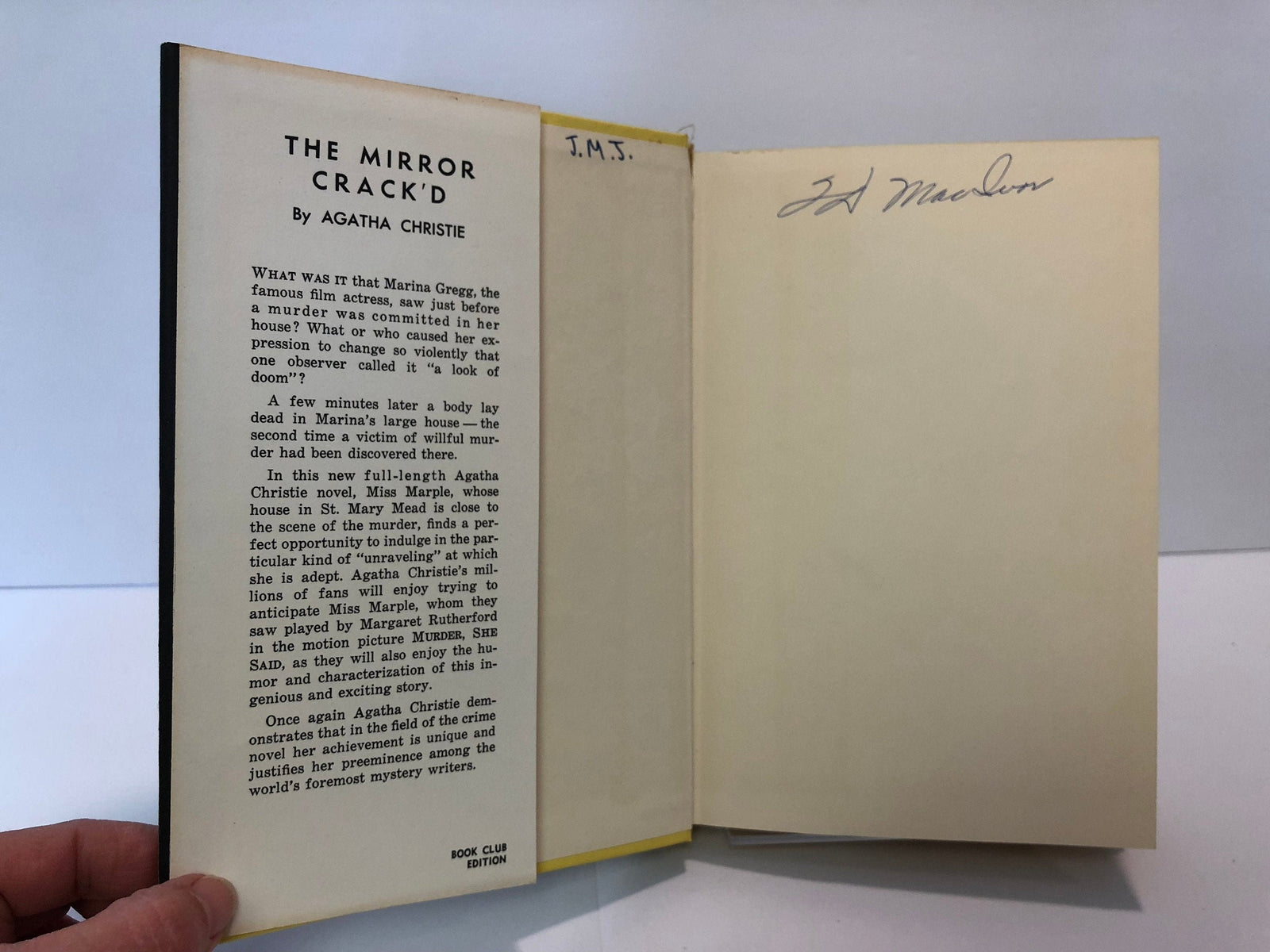 The Mirror Cracked Book Number Nine in the Miss Jane Marple Series by Agatha Christie 1962 Vintage Book