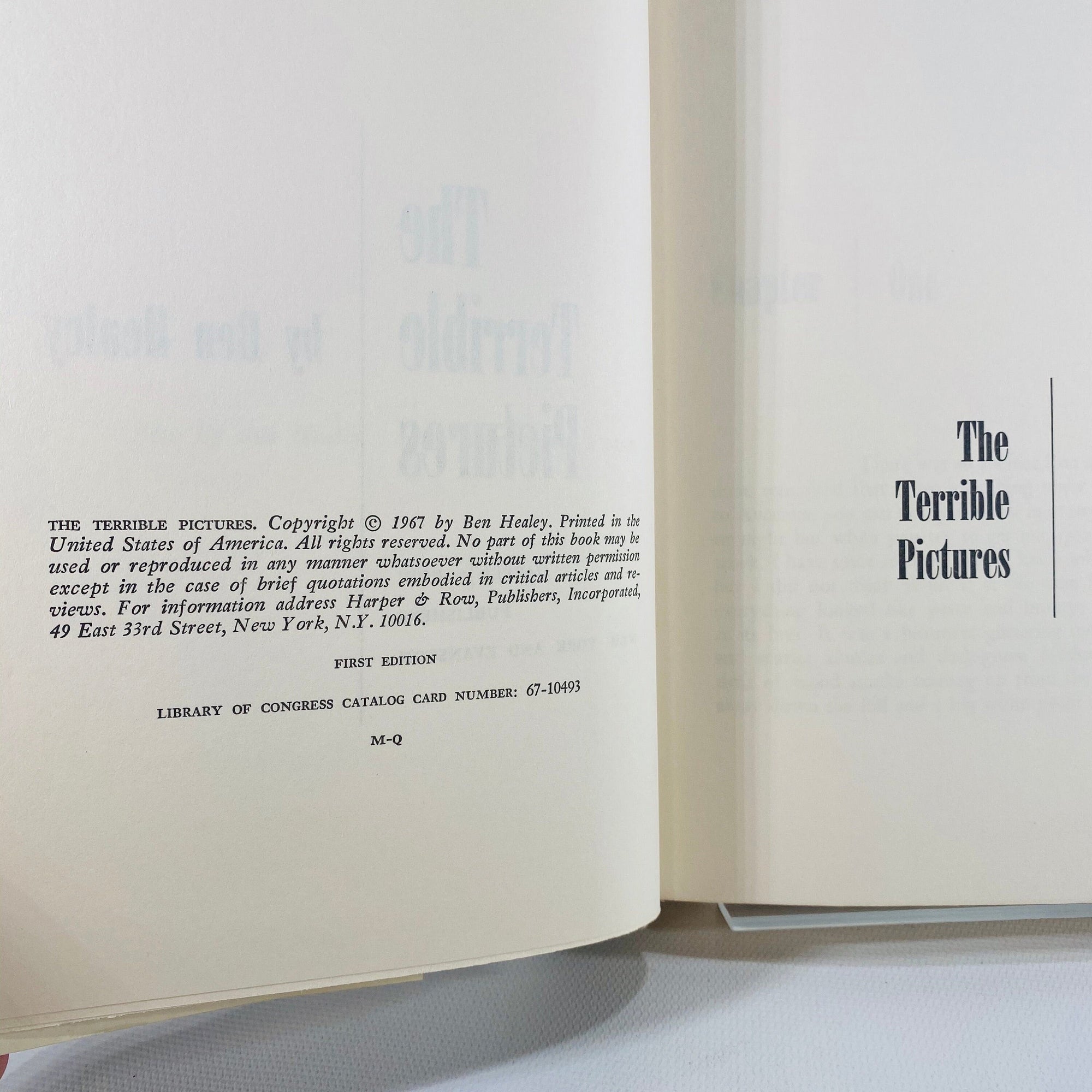 The Terrible Pictures by Ben Healey 1967 Vintage Book