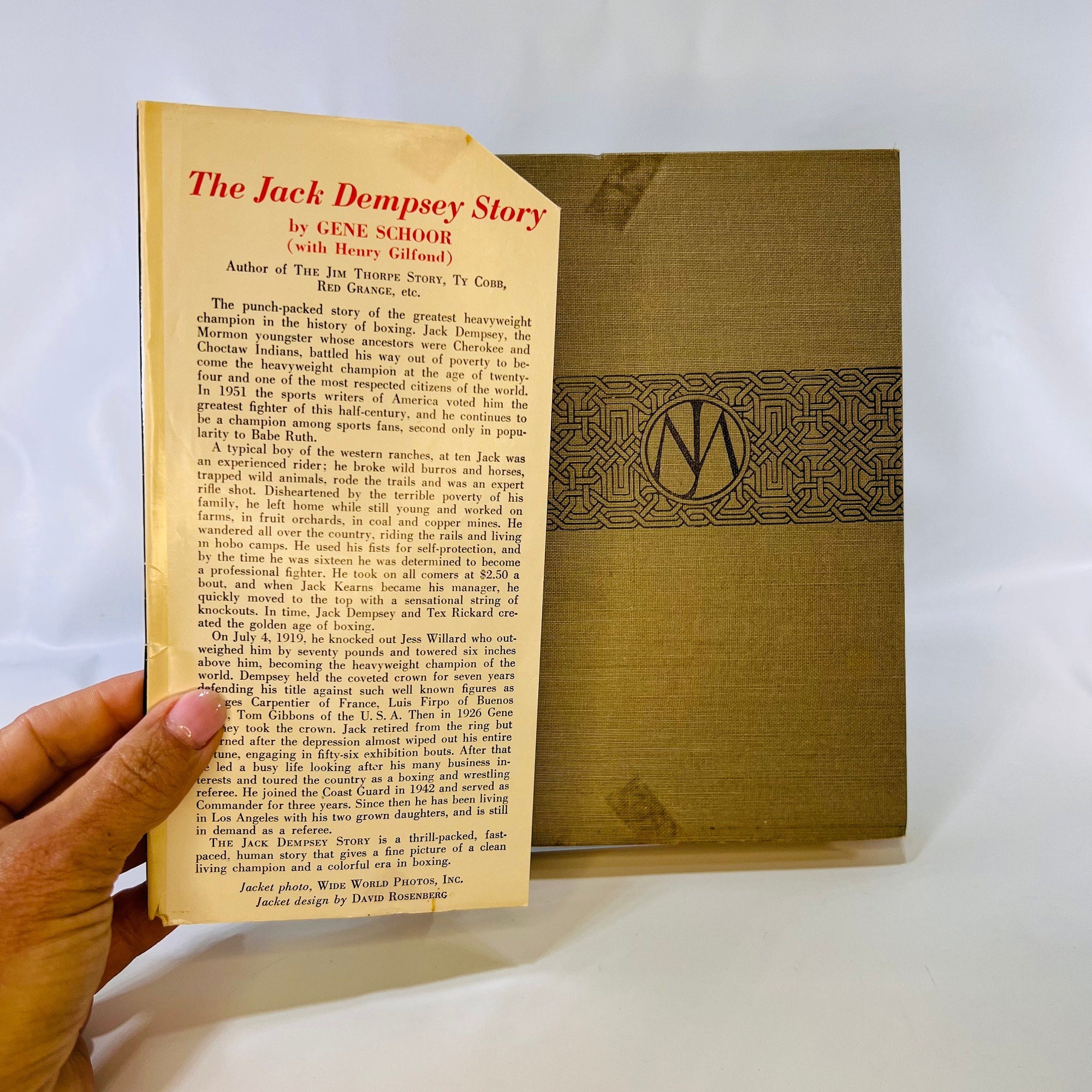 The Jack Dempsey Story by Gene Schoor 1954 Julian Messner,Inc Vintage Book