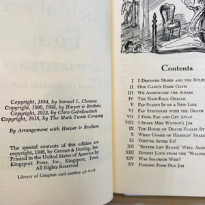 The Adventures of Huckleberry Finn by Mark Twain Illustrated Junior Library Book 1948 Grosset and Dunlap Vintage Fiction Book