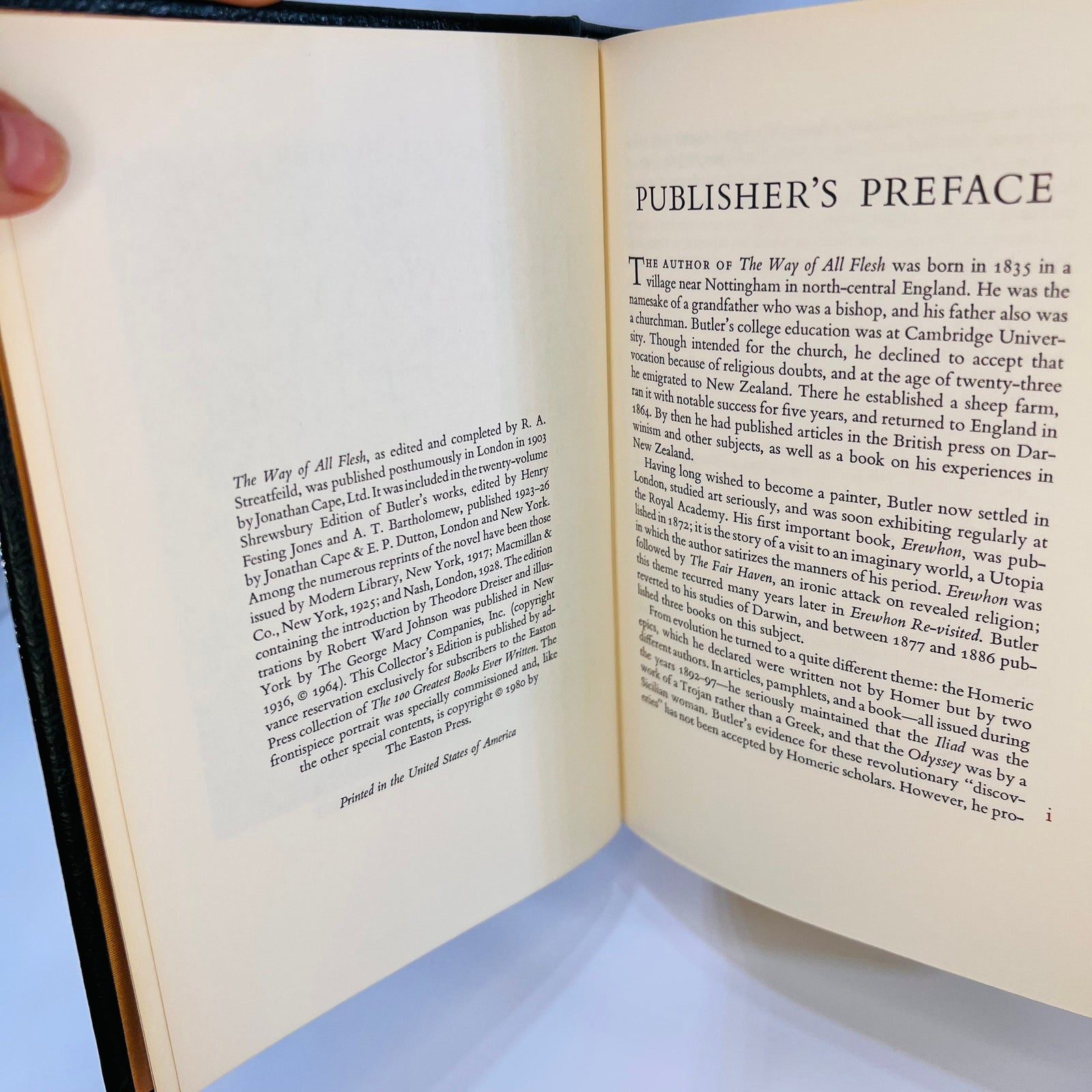 The Way of All Flesh by Samuel Butler 1980 Vintage Classic Easton Press of the 100 Greatest Books Ever Written Collection Leather Bound Book