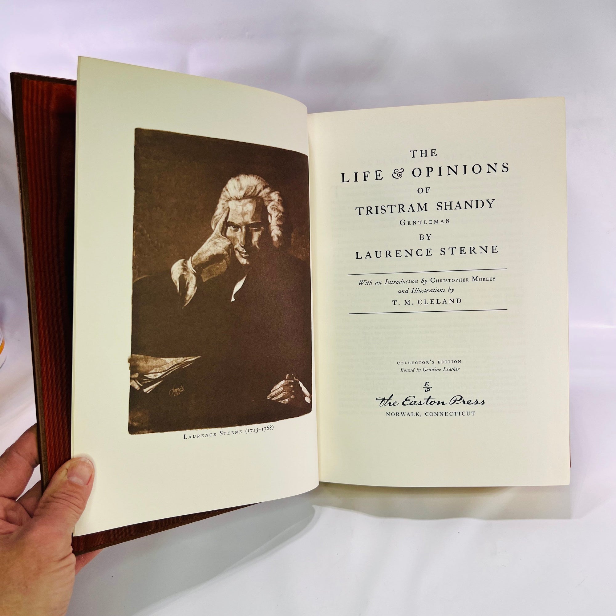 Life and Opinions of Tristram Shandy Gentleman by Laurence Sterne 1980 Vintage Classic Easton Press 100 Greatest Books Leather bound Book