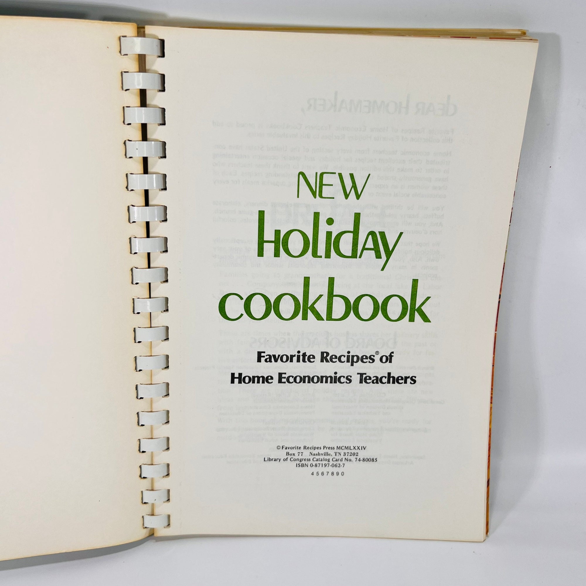 New Holiday Cookbook Favorite Recipes of America Home Economic Teachers 1974 Favorite Recipes Press Vintage Cooking Recipes Spiral Bound