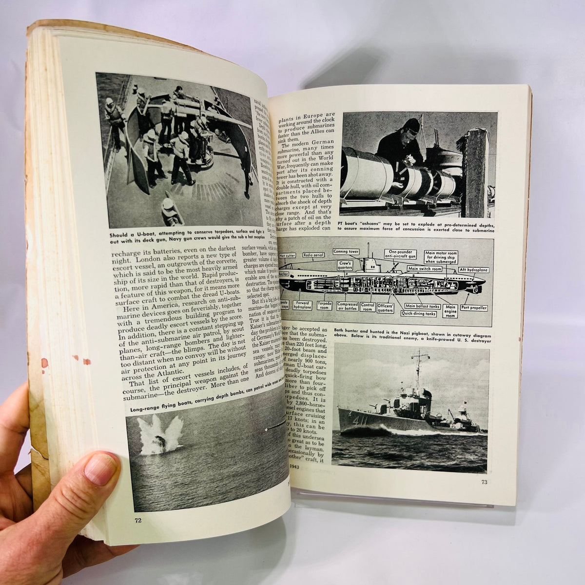 Popular Mechanics Magazine July Vol 80 Num 1 1943 Published by Henry H Windsor Cover: Sea Sickness Machine Vintage War Articles Advertising