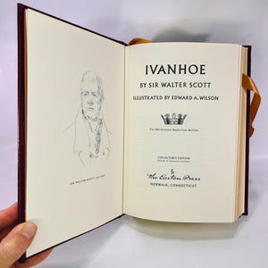 Ivanhoe by Sir Walter Scott illustrated by Edward Wilson 1977 Vintage Classic Easton Press Collectable Leather Bound Book Gold Gilt Pages