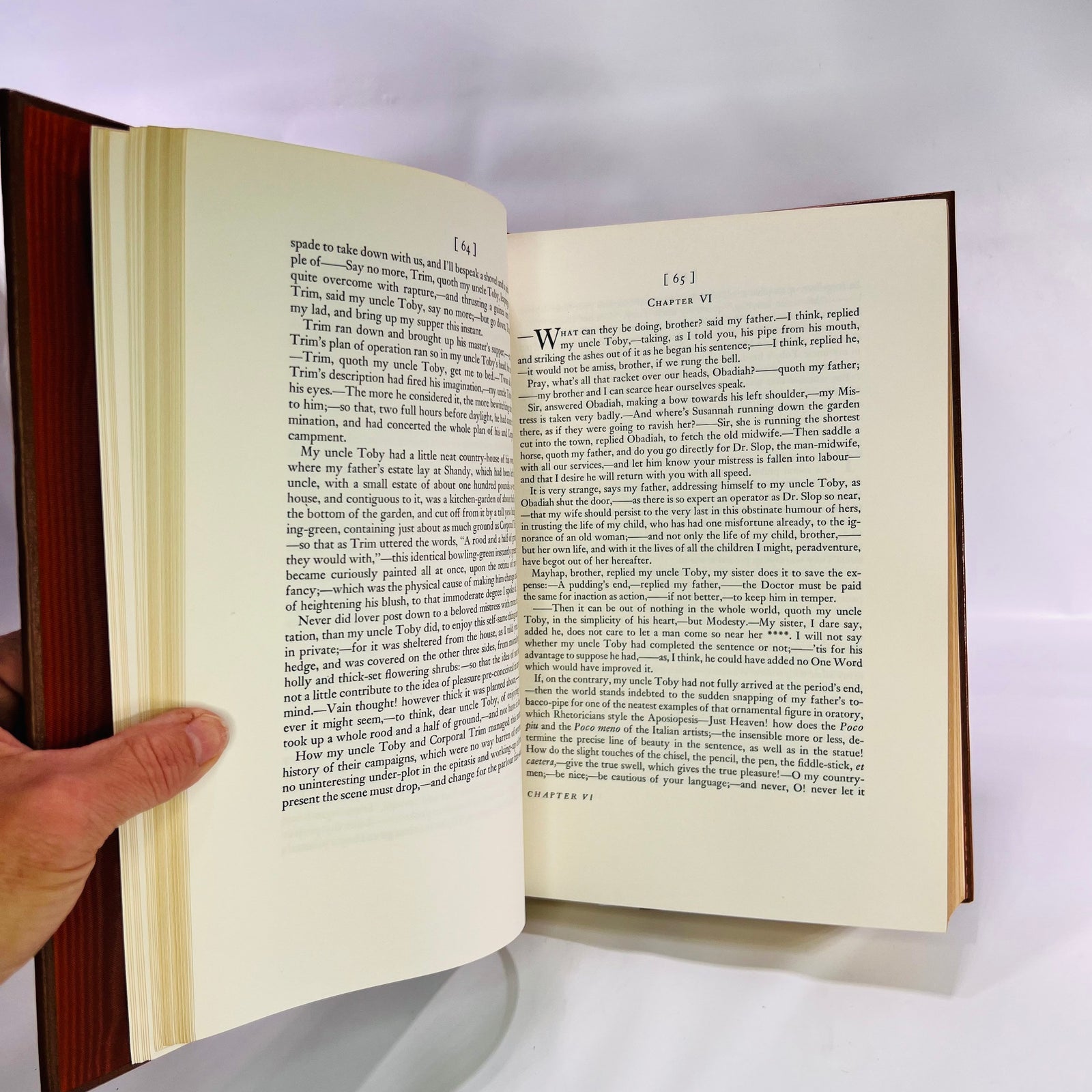 Life and Opinions of Tristram Shandy Gentleman by Laurence Sterne 1980 Vintage Classic Easton Press 100 Greatest Books Leather bound Book