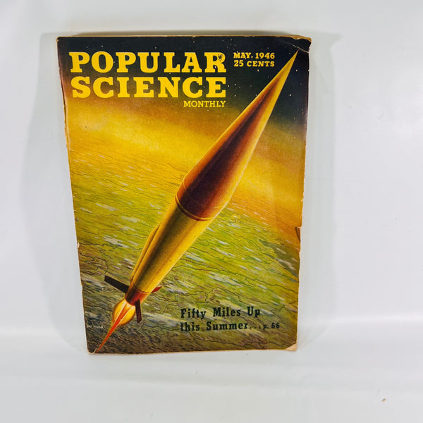 Popular Science Monthly May 1946 Cover Art by Ray Pioch - Reading Vintage