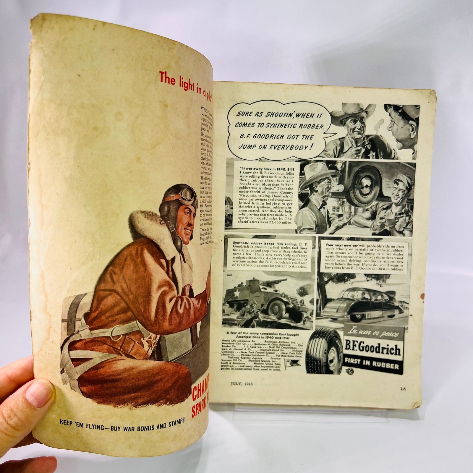 Popular Mechanics Magazine July Vol 80 Num 1 1943 Published by Henry H Windsor Cover: Sea Sickness Machine Vintage War Articles Advertising