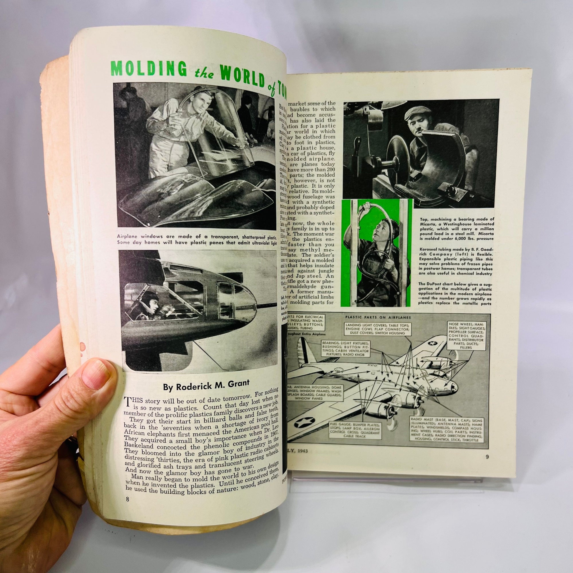 Popular Mechanics Magazine July Vol 80 Num 1 1943 Published by Henry H Windsor Cover: Sea Sickness Machine Vintage War Articles Advertising