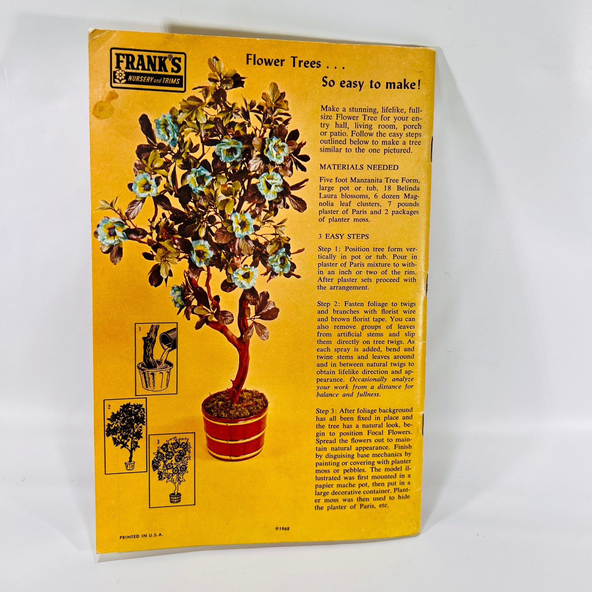 How to Arrange Fresh and Artificial Flowers distributed by Franks Nursery & Trims 1968 Instructions on Modern Traditional Oriental Vintage
