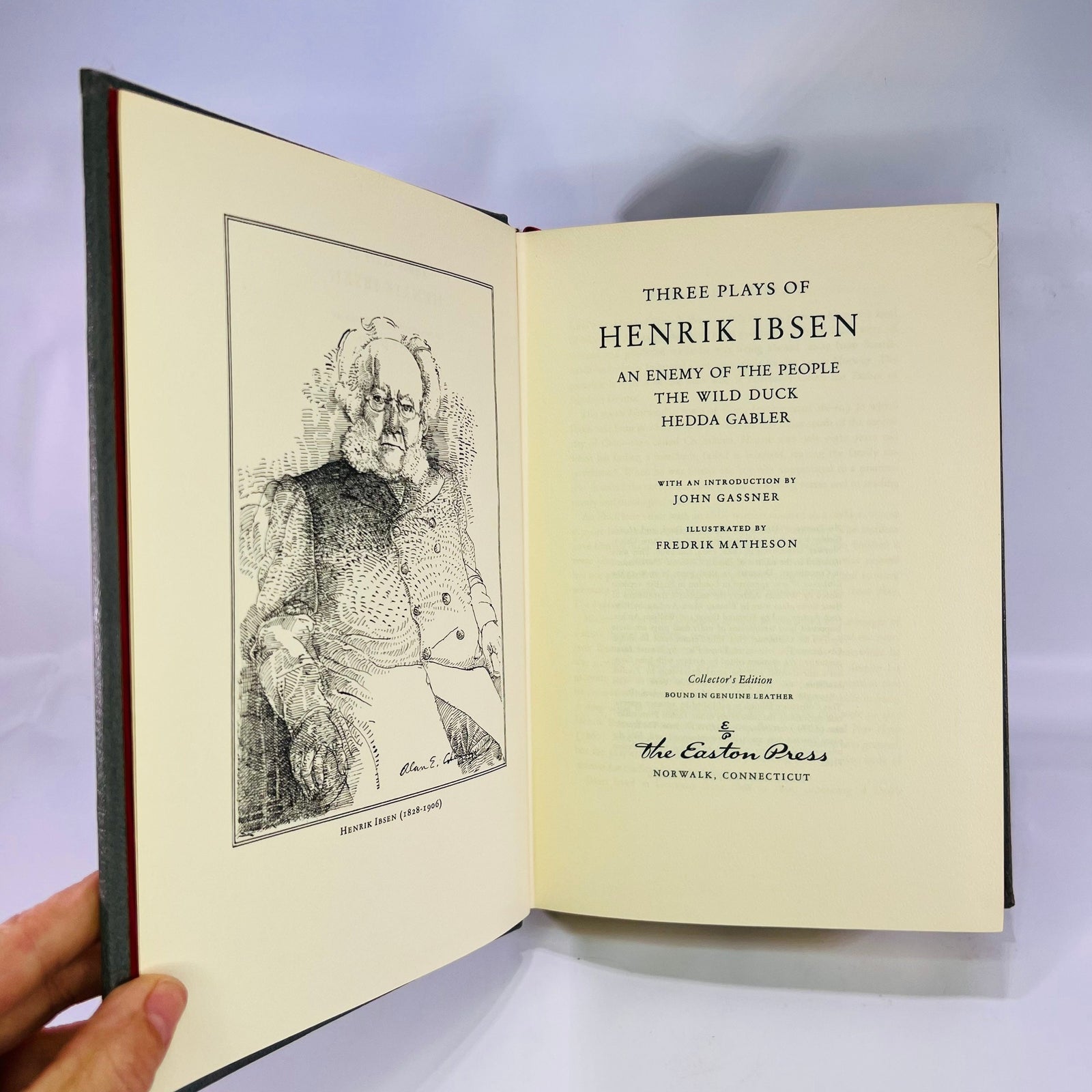 Three Plays of Henrik Ibsen illustrated by Fredrik Matheson 1979 Vintage Classic Easton Press Collectable Leather Bound Book Gold Gilt Pages