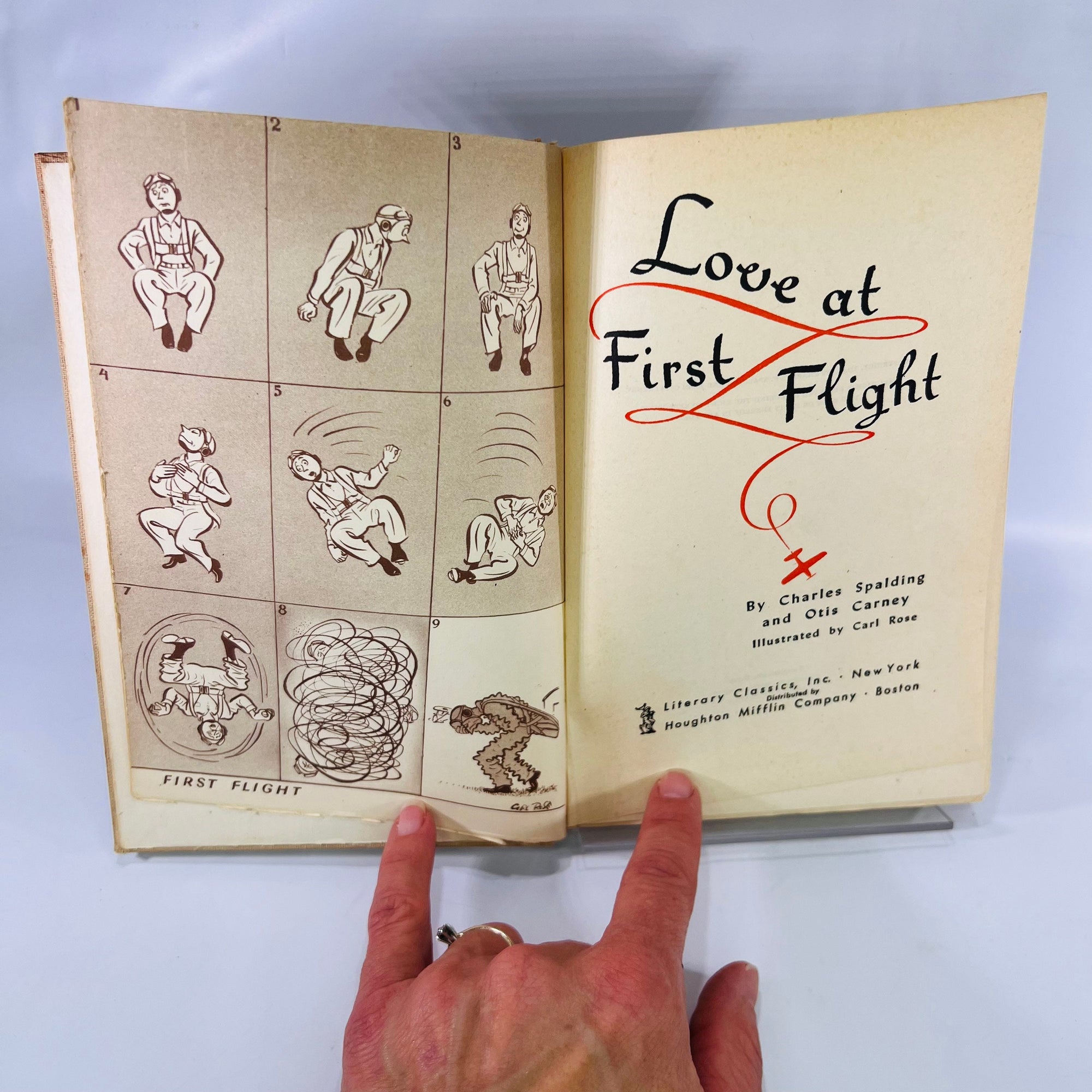 Love at First Flight by Charles Spalding illustrated by Carl Rose 1943 Houghton Mifflin Company Vintage Military Humor Book