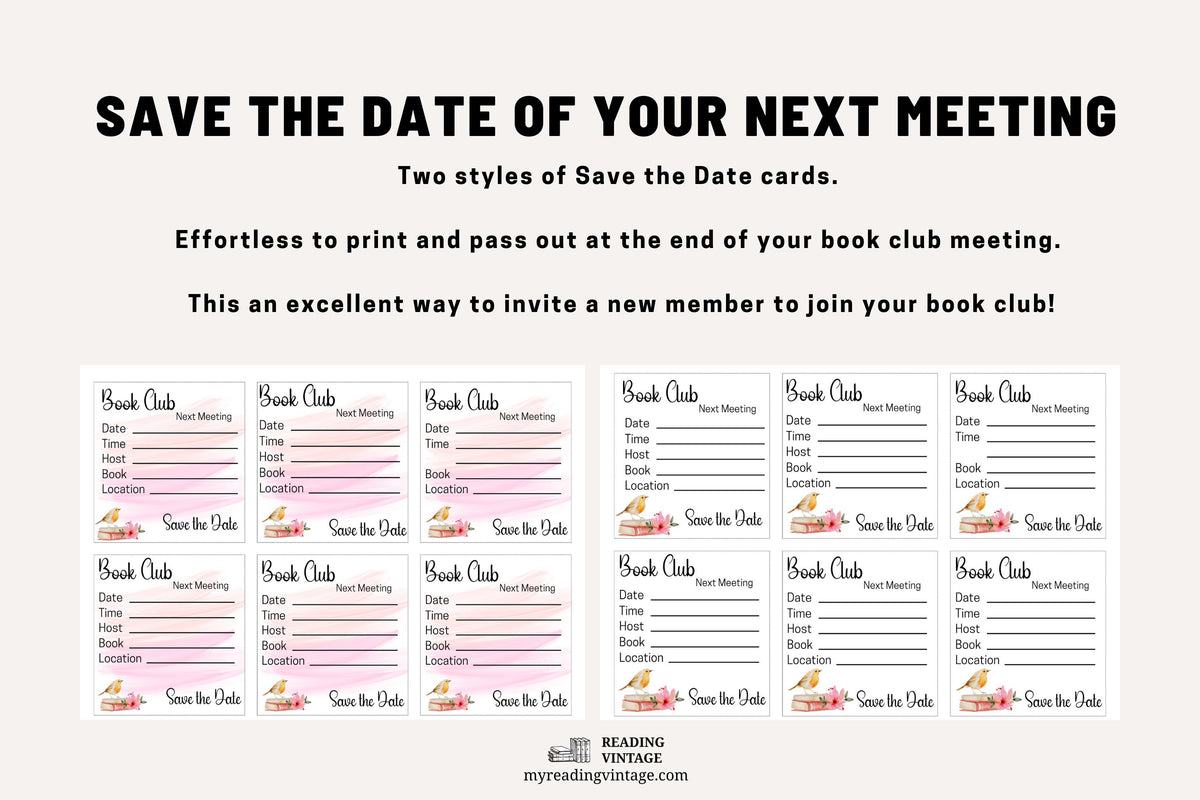 Book Club Printable Planner System (A5 PDF Download) | Vintage-Inspired Reading Organizer