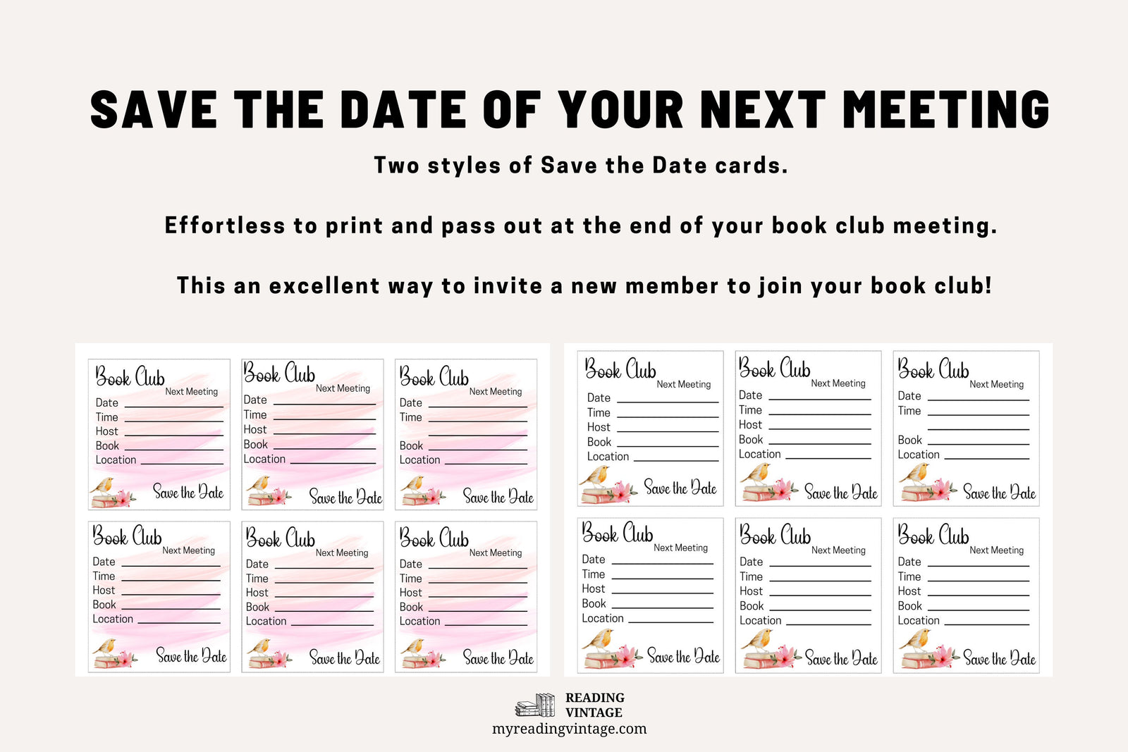 Book Club Printable Planner System (A5 PDF Download) | Vintage-Inspired Reading Organizer