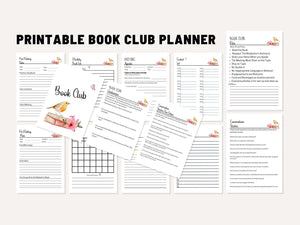 Book Club Printable Planner System to Enjoy Grow Organize Reading Discussion Meeting Agenda Conversation Starters Rules Questionnaire Digital Download PDF Letter A4 A5