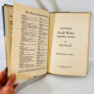 Natural Fresh Water Fishing Baits Vlad Evanoff part of the Barnes Sports Library 1952 Vintage Fishing Tackle Book