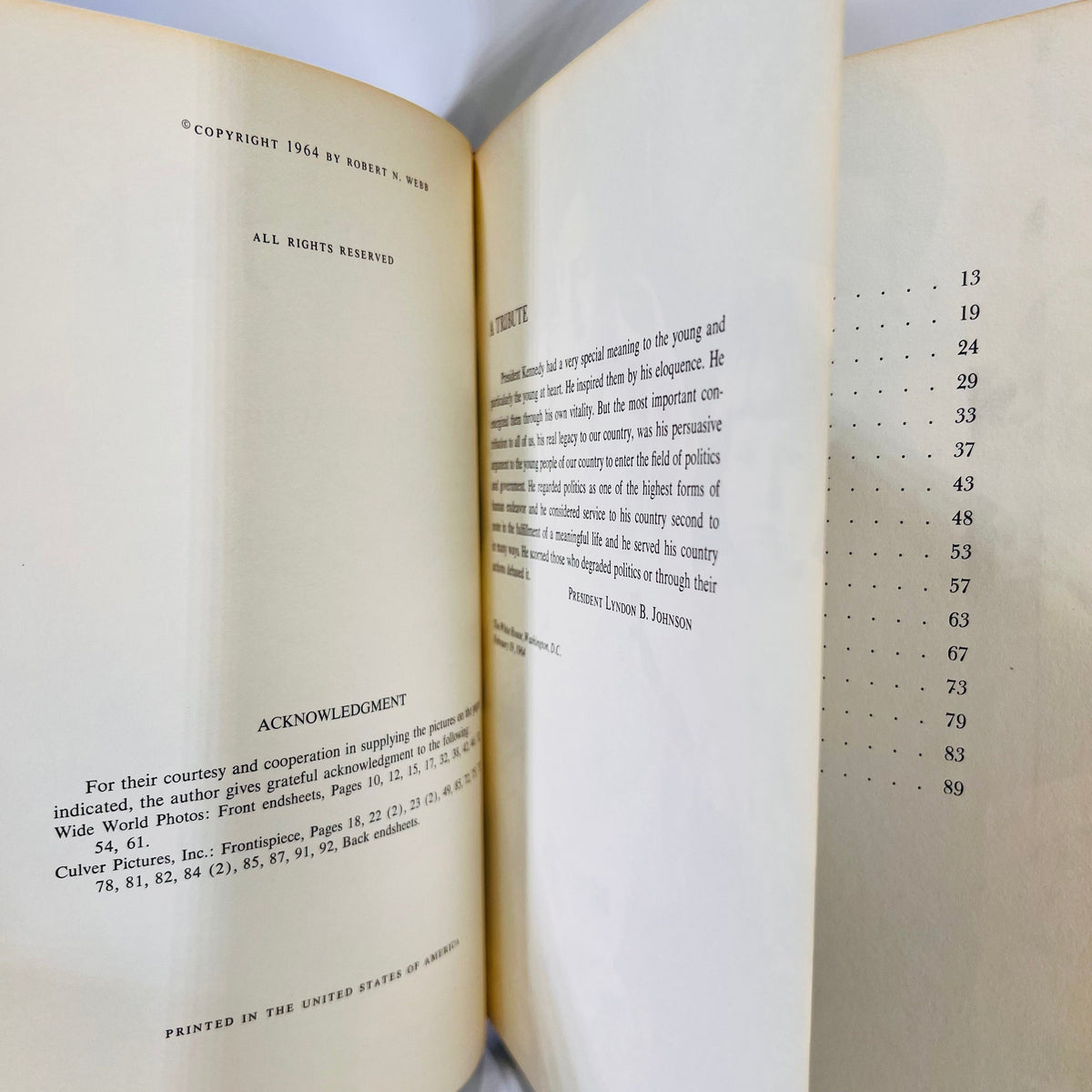 The Living JFK by Robert N. Webb 1964 Grosset & Dunlop Vintage Book