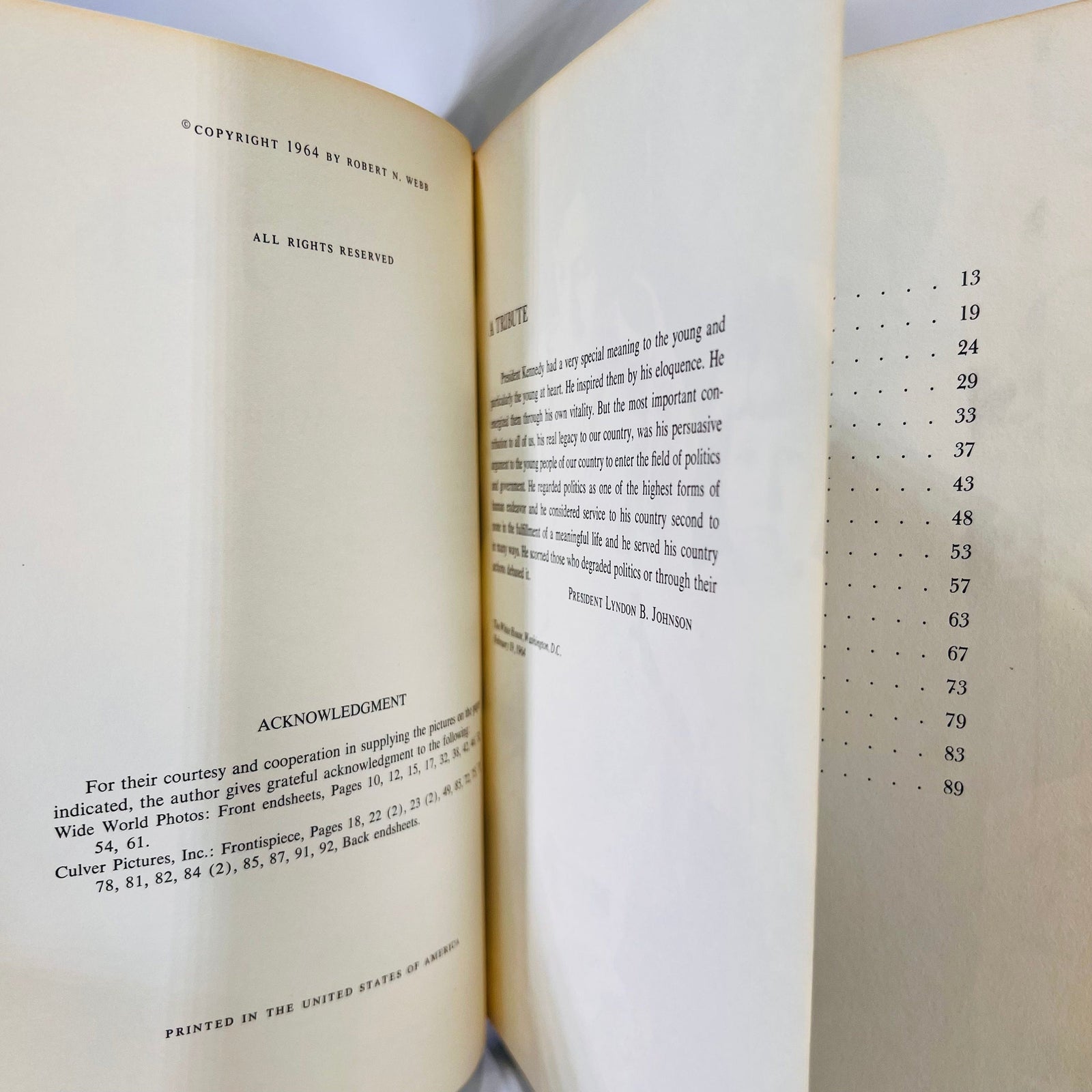 The Living JFK by Robert N. Webb 1964 Grosset & Dunlop Vintage Book